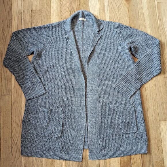 Eileen Fisher Gray Grey organic linen cardigan sweater - Picture 1 of 4